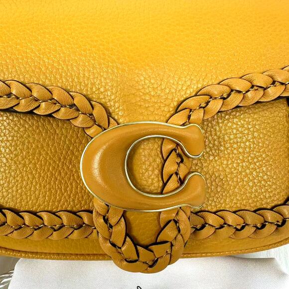 Coach Tabby Leather Crossbody Messenger 19 With Braid- Brass/Buttercup CJ837 NWT - Picture 12 of 15